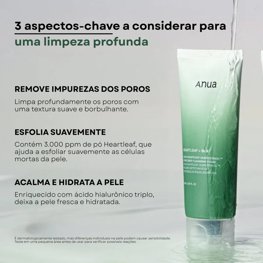 Espuma de Limpeza Profunda para Poros Heartleaf Quercetinol