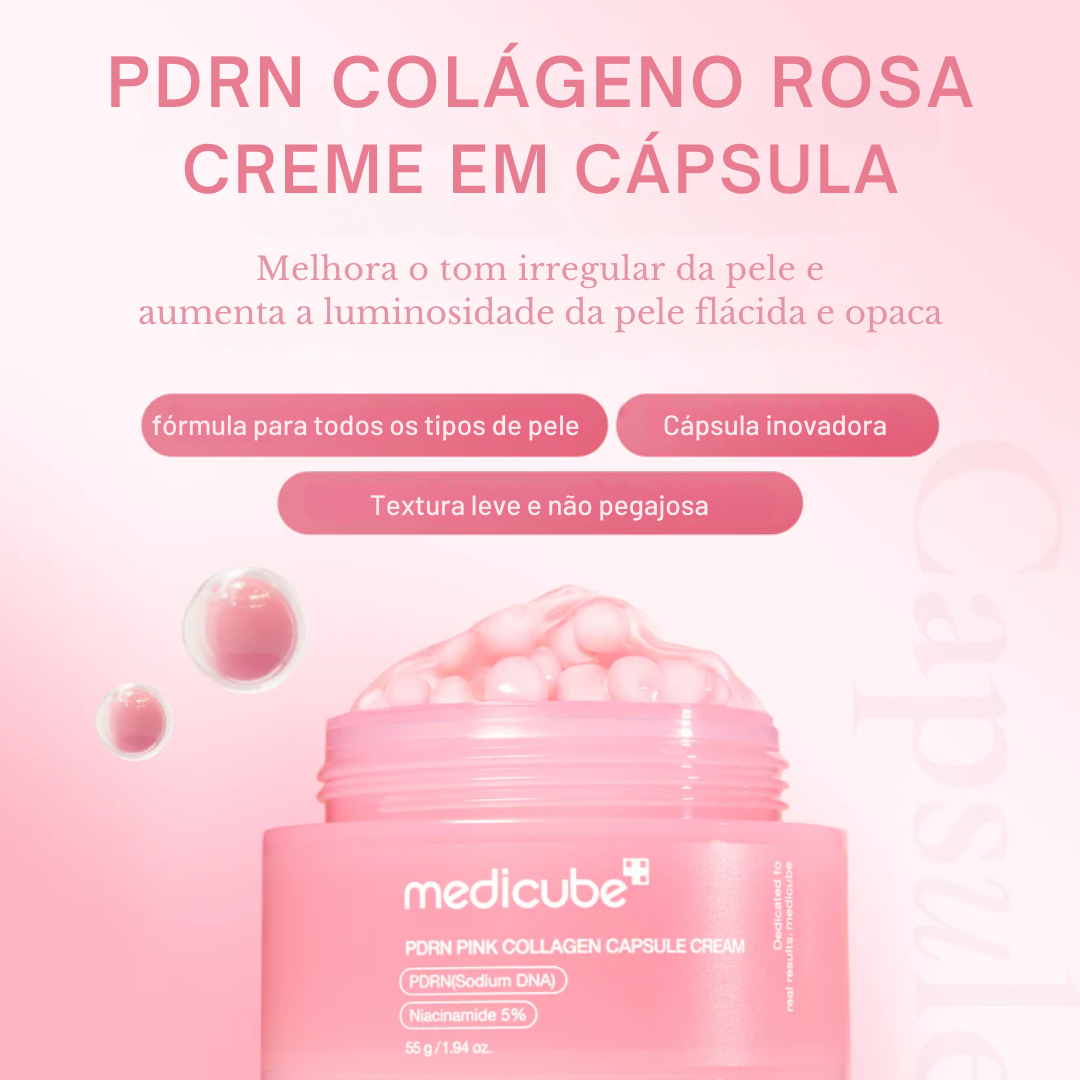 Creme em Cápsulas de Colágeno Rosa com PDRN