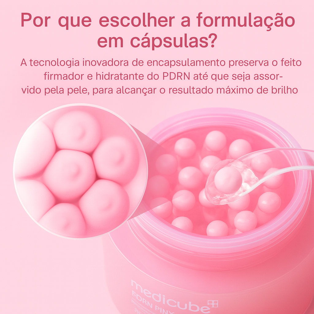 Creme em Cápsulas de Colágeno Rosa com PDRN