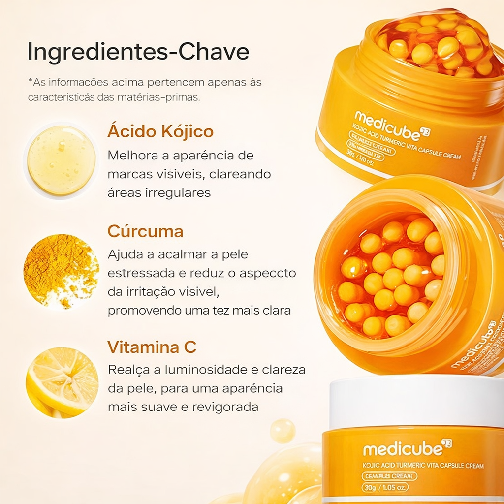 Ácido Kójico Cúrcuma Vita Cápsula Creme